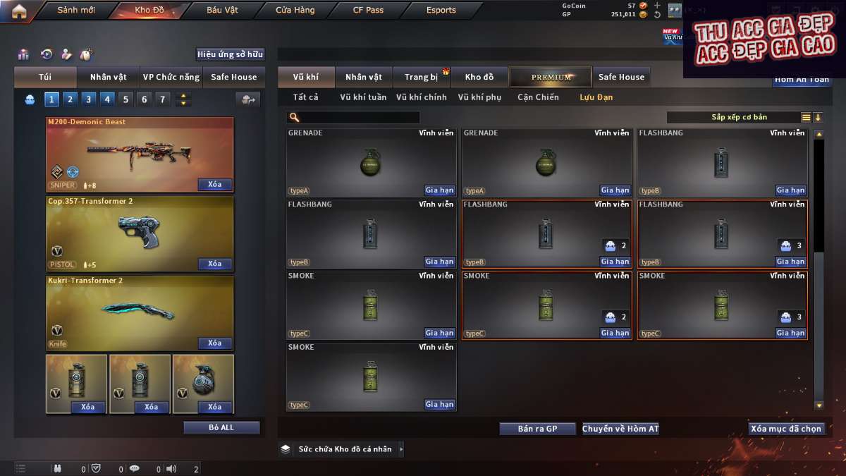 shop acc cf uy tin gia re